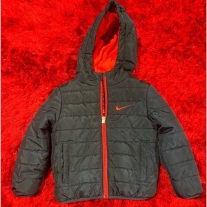 Nike Toddler Boy Navy Blue Hooded Puffer Jacket Sz 3T